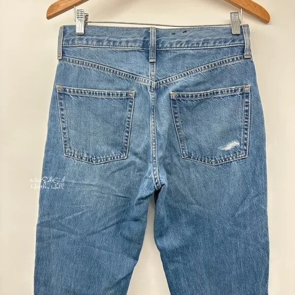 Gap High-Rise Patch Distressed Barrel Jeans Size 26 Petite - Picture 4 of 6